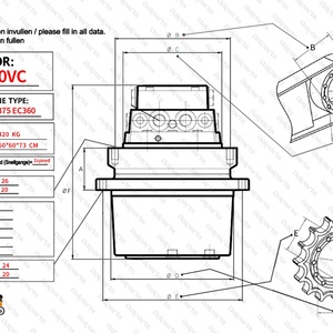 Motor de Desplazamiento Hidráulico de Reducción para Excavadora HYUNDAI R375 R375-7 R385-9, Piezas de Repuesto 31NA-40021 TM70VC - Product Image 3