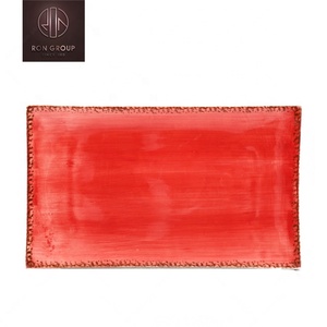 Giá tốt nhất bán buôn tùy chỉnh in hiện đại đồ ăn hình bầu dục màu đỏ Tấm đặt cho nhà hàng quán cà phê tấm ăn tối - Product Image 2