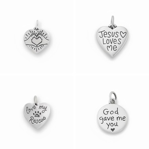 Pendentif Breloque Cœur Mains en Argent Sterling 925 pour Collier Bracelet - Breloque Jésus m'aime - Product Image 1