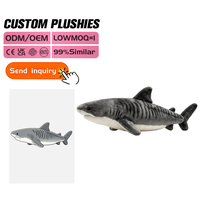 Coussin de câlin personnalisé super doux en forme de requin, en coton PP certifié EN71, adorable jouet en peluche animal marin, couleurs et tailles personnalisables