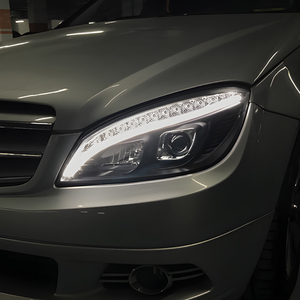 Pour Benz W204 C200 C260 C300 2007-2010 mise à niveau des lampes avant de voiture LED assemblage de lentille de projecteur bifocal 100W phares automatiques classe <span class=keywords><strong>C</strong></span> - Product Image 2