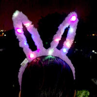 Serre-tête lumineux LED en forme d'oreilles de lapin pour fêtes et concerts, idéal pour Noël, vente en gros