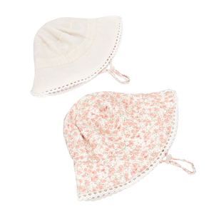 Chapeau de soleil pour enfants en coton doux respirant à double face avec bord en dentelle, chapeau de pêcheur, fabricant en gros - Product Image 5