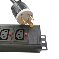 PDU 1U à montage en rack avec compteur VA numérique, 6 prises 2P IEC C13, unité de distribution d'alimentation, excellent rapport qualité-prix, vente en gros