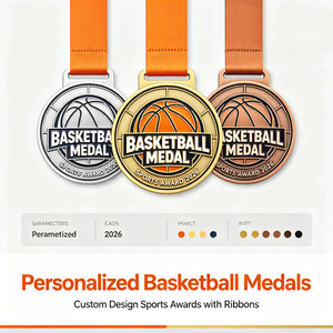Médailles de basket-ball personnalisées, design sur mesure, récompenses sportives avec rubans, médaille en alliage de zinc professionnelle, vente directe d'usine - Product Image 4