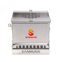 Réchaud de camping pliable en acier inoxydable, mini, facile à nettoyer, pour la randonnée, barbecue portable sans fumée