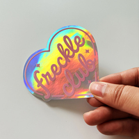 Autocollants en vinyle holographique découpés sur mesure, impression de logo personnalisée, imperméables, autocollants holographiques brillants