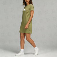 Robe T-shirt décontractée en coton pour femme, coupe ample, style simple et tendance, streetwear quotidien, robes personnalisables pour femme