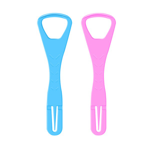 Raspador de lengua plegable de plástico con palillo para limpiar la lengua, portátil para la higiene bucal - Product Image 2