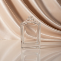 Flacon de parfum de luxe 100 ml, flacon de parfum en verre vide avec couvercle
