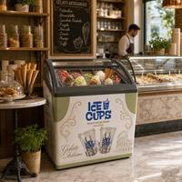 Congélateur coffre commercial 380L pour crème glacée, vente en gros usine, avec dégivrage automatique et emballage gratuit pour glacier