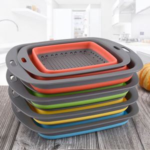 Square Drain <b>Basket</b> Steamer Vegetables Fruit <b>Baskets</b> Wash Bowl - Product Image 2