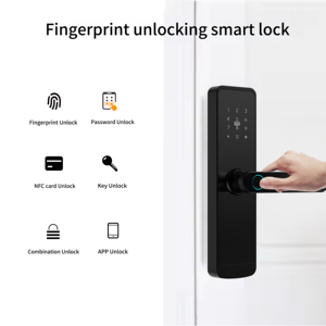 Hot Sale Digital Handle Locks Tuya TTlock WIFI Enhances House Security Biometric Fingerprint Password Keyless Wood <b>Memory</b> <b>Card</b> - Product Image 2