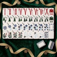 Jeu de Mahjong Hiver Montagne enneigée pour les passionnés - Acrylique moderne, portable, résistant à l'eau, écologique