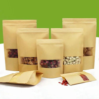 Sachet Doypack Kraft Personnalisé avec Fermeture Éclair, Qualité Alimentaire, Impression sur Papier, avec Fenêtre