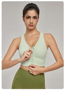 RUIQUWIN femmes léger soutien-gorge de Yoga à soutien élevé séchage rapide sans manches Fitness gilet fermeture éclair serré haut d'entraînement Logo personnalisé imprimer - Product Image 4