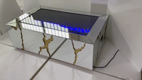 Table basse de luxe avec foyer et flammes multicolores réalistes