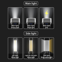 Lampe torche LED solaire XPE COB SMD, lumière chaude, rechargeable par USB, avec lumière latérale, étanche, affichage de la puissance, lampe torche tactique d'extérieur