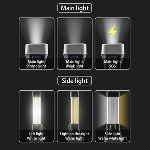 Cao độ sáng đèn pha năng lượng mặt trời bảng điều khiển mạnh mẽ nhỏ Đèn pin USB sạc hợp kim nhôm trắng XPE đèn pin chiến thuật - Product Image 4