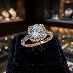 Bague de luxe faite à la main en or 22 carats brillant pour femme, conçue pour les mariages, les fiançailles, les événements festifs et les occasions élégantes - Product Image 5