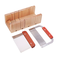 Ensemble d'outils de découpe de savon en pain de bois, moule à savon rectangulaire pour la fabrication de savon artisanal avec boîte en bois