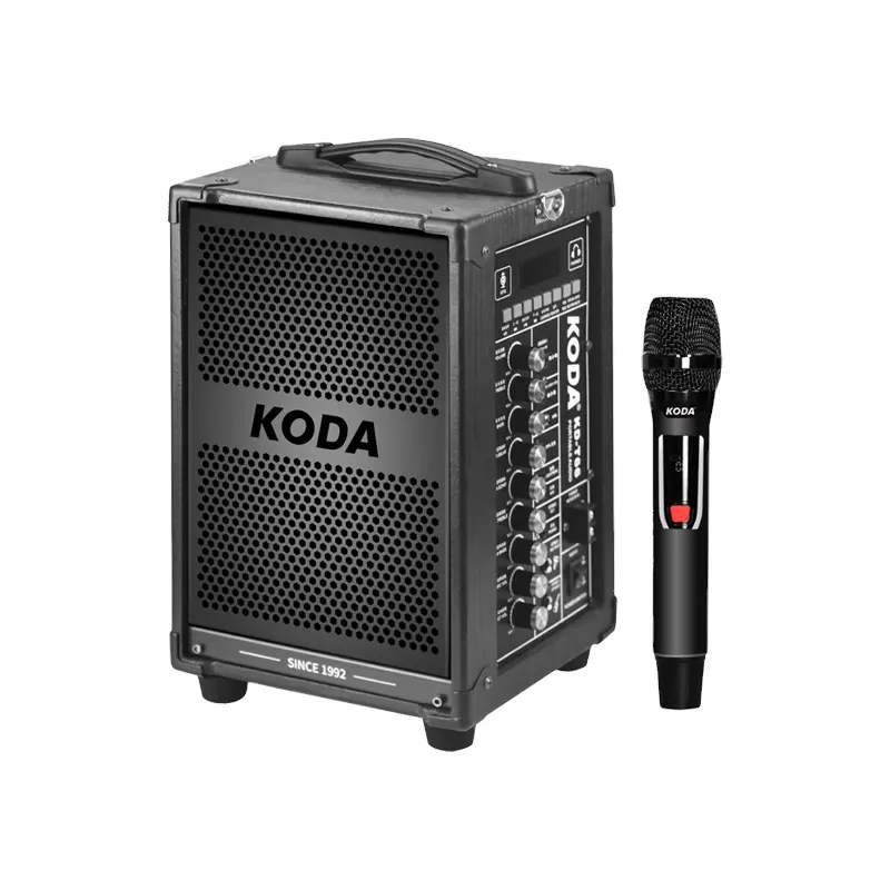KODA 6 inch Wooden Subwoofer portable rechargeable speaker with Microphone