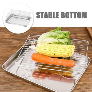 Set di Teglie e Griglie Multifunzione RRR in Acciaio Inox Ecologico, Piccole Teglie Argento per Pane e Barbecue - Product Image 3