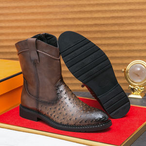 Nuevas <span class=keywords><strong>botas</strong></span> de lujo para <span class=keywords><strong>hombre</strong></span> occidentales con <span class=keywords><strong>punta</strong></span> <span class=keywords><strong>cuadrada</strong></span> ancha, <span class=keywords><strong>botas</strong></span> Unisex de campo de cuero tradicional para <span class=keywords><strong>hombre</strong></span> - Product Image 5