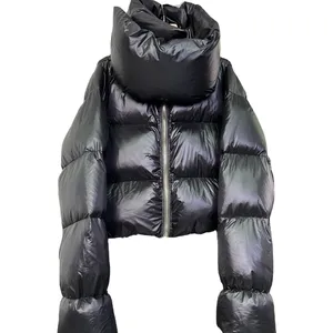 Jaket Crop Pendek Bulu Wanita, Jaket Termal Musim Dingin Mode Pendek Musim Dingin 90% Ke Bawah 10%