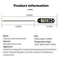 Termometer Daging Elektronik Digital Plastik untuk Pengukuran Suhu Dapur & Rumah Tangga dalam Memasak Makanan & Daging