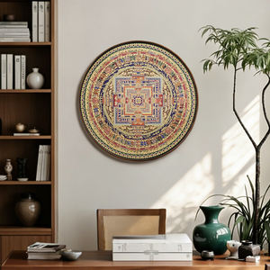 Tangka hangend schilderij van de Vajra Mandala van Xizang, messing, massief hout, puur handgemaakt, geschikt voor woonkamer en veranda - Product Image 1