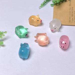 Mini Cerditos de Resina, Mini Cerditos Luminosos, Figuras <span class=keywords><strong>Miniatura</strong></span>, Animales de Resina <span class=keywords><strong>Miniatura</strong></span> al por Mayor para Decoración de Jardín, Paisaje y Fiestas - Product Image 3