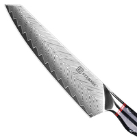 KEEMAKE Couteau Kiritsuke de haute qualité de 8 pouces Couteau de cuisine japonais en acier damas avec manche en résine