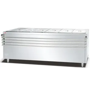 commercial Free standing electric stainless steel 6 container food warmer bain marie buffet food warmer