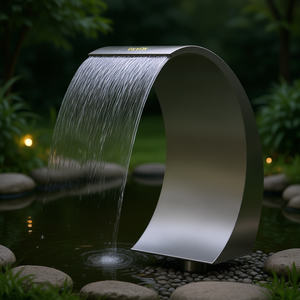 Fuente Decorativa en Cascada VZTOR de Acero Inoxidable de 11.8 Pulgadas para Jardín, Estanque, Interior y Exterior, Diseño Contemporáneo - Product Image 2