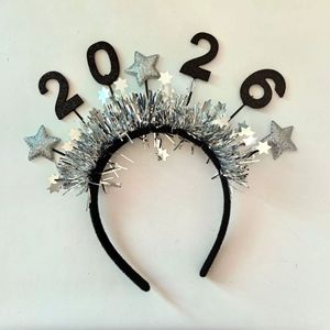 Decorazioni <span class=keywords><strong>per</strong></span> la Festa di <span class=keywords><strong>Capodanno</strong></span> 2026, Fascia <span class=keywords><strong>per</strong></span> Capelli a Strisce Oro e Argento con Fibbia Nera e Oro, Cappello <span class=keywords><strong>per</strong></span> Bicchiere di Vino Natalizio Molto Venduto - Product Image 3