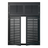 Obturateur en tilleul noir décor de chambre intérieur PVC volets de plantation vénitiens pour fenêtres de bureau Ventilation d'air horizontale hôtels