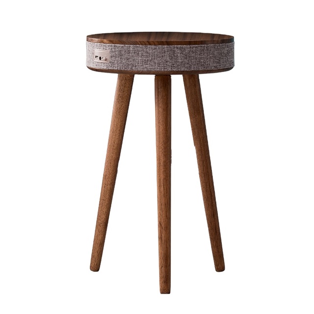 WEKIS Living Room Wooden Desktop Home Smart Speaker Hotel Room Coffee Table Bedside Table with Speaker Wireless Charger