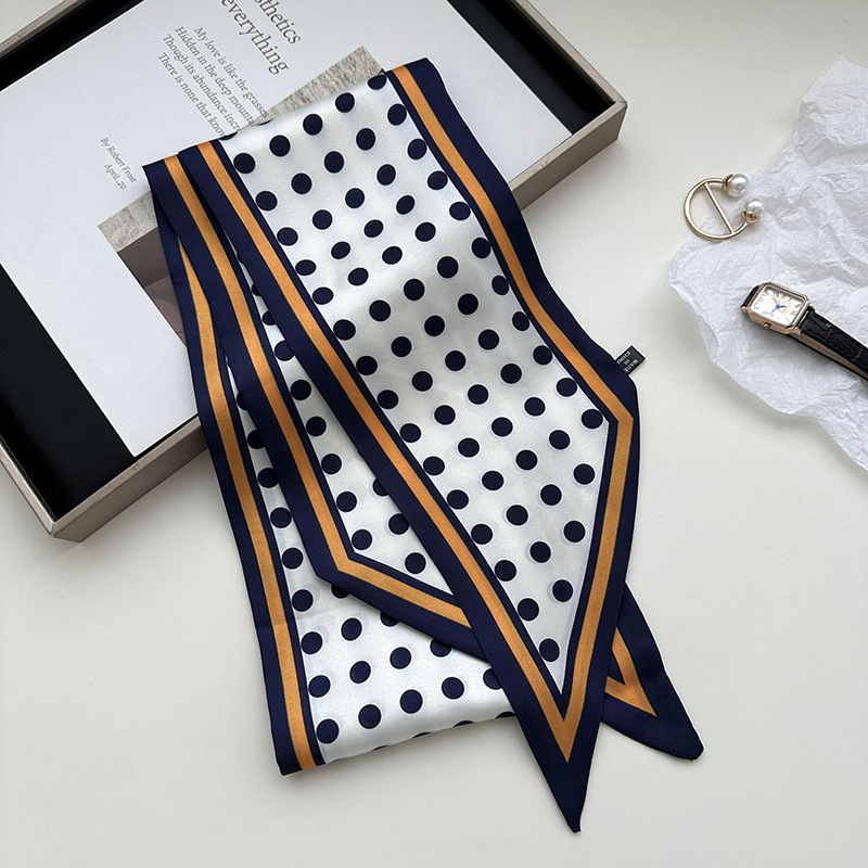 Navy blue border with polka dots