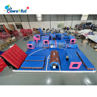 Équipement d'entraînement de gymnastique, parcours d'obstacles gonflable étanche à l'air, piste de parkour gonflable, piste d'obstacles gonflable