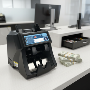 Contador <span class=keywords><strong>de</strong></span> Billetes con Pantalla Táctil Completa <span class=keywords><strong>de</strong></span> 7.84 Pulgadas, Doble CIS, Clasificador <span class=keywords><strong>de</strong></span> Monedas Múltiples, Detector <span class=keywords><strong>de</strong></span> Billetes Falsos con Impresora Integrada - Product Image 1