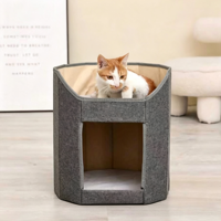 Lit pour chat pliable rectangulaire en éponge PP confortable pour toutes les saisons, à double usage, pour balcon, maison pour animaux de compagnie
