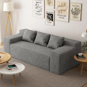 Vente en gros usine : Canapé trois places en tissu et éponge, design moderne, pour salon, appartement, hôtel, configuration en ligne droite - Product Image 1