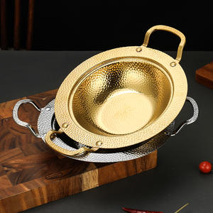 وعاء طهي كوري من الفولاذ المقاوم للصدأ 304 غير لاصق ذهبي سميك لطهي المأكولات البحرية مع مقبضين مزدوجين للغاز والحث - Product Image 3