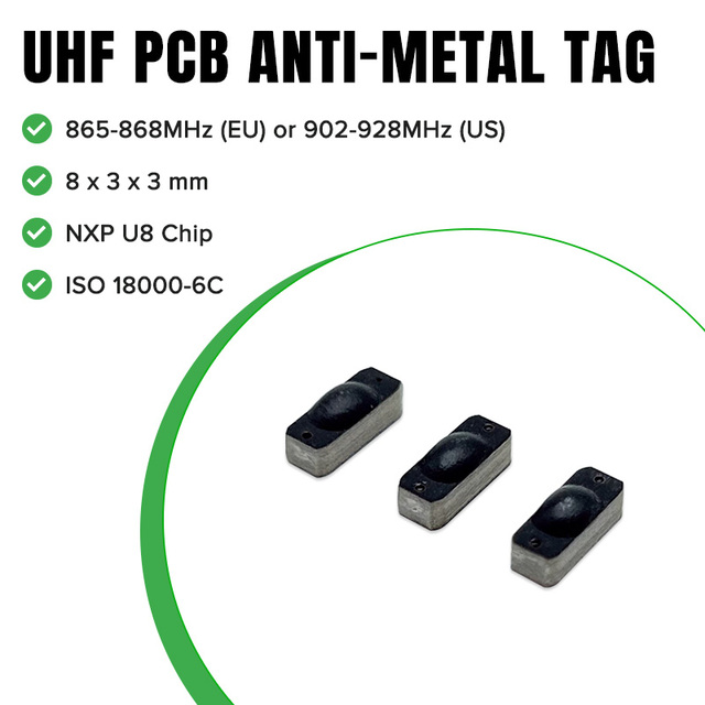 TF7108 RFID UHF Hard Rugged Tag 860~960mhz 8 X 3 X 3mm Mini Size UHF PCB Small RFID Anti-metal Tag for Tool Management