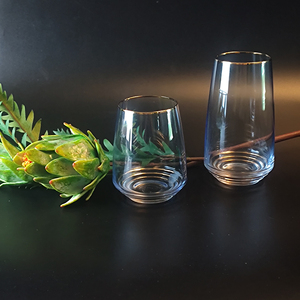 Gold Rimmed Wine <b>Glasses</b> Handblown <b>Glass</b> Stemware Set Elegant Bell Shape for Party Banquet Wedding Bar - Product Image 3