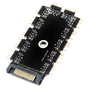 Hub de ventilateur RGB 5V 3 broches, alimentation SATA, compatible AURA, extension 1 à 11, contrôle synchronisé pour PC Gaming, éclairage RGB de bureau - Product Image 1