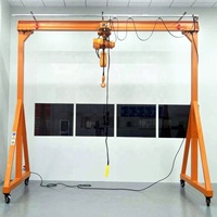 Grue portique électrique compacte de 1 à 5 tonnes (4 tonnes) avec moteur et boîte de vitesses, télécommande, palan à câble, mobile et portable pour usage extérieur