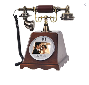 Nouveau téléphone vintage en noyer Full HD 1080P vidéo et audio livre d'or ABS matériel pour les fêtes d'hôtel à domicile - Product Image 5