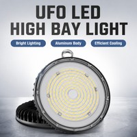Lampes UFO personnalisées 100w 150w 200w DOB IP65 avec détecteur de mouvement pour l'éclairage industriel des usines, entrepôts, garages